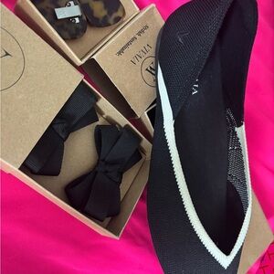 Vivaia Black and Light Cream Flats known for quality, chic comfort and style.